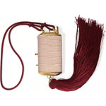 Dolce & Gabbana Pink Exotic Leather Mini Mirror Tassel Makeup Bag BAG1276