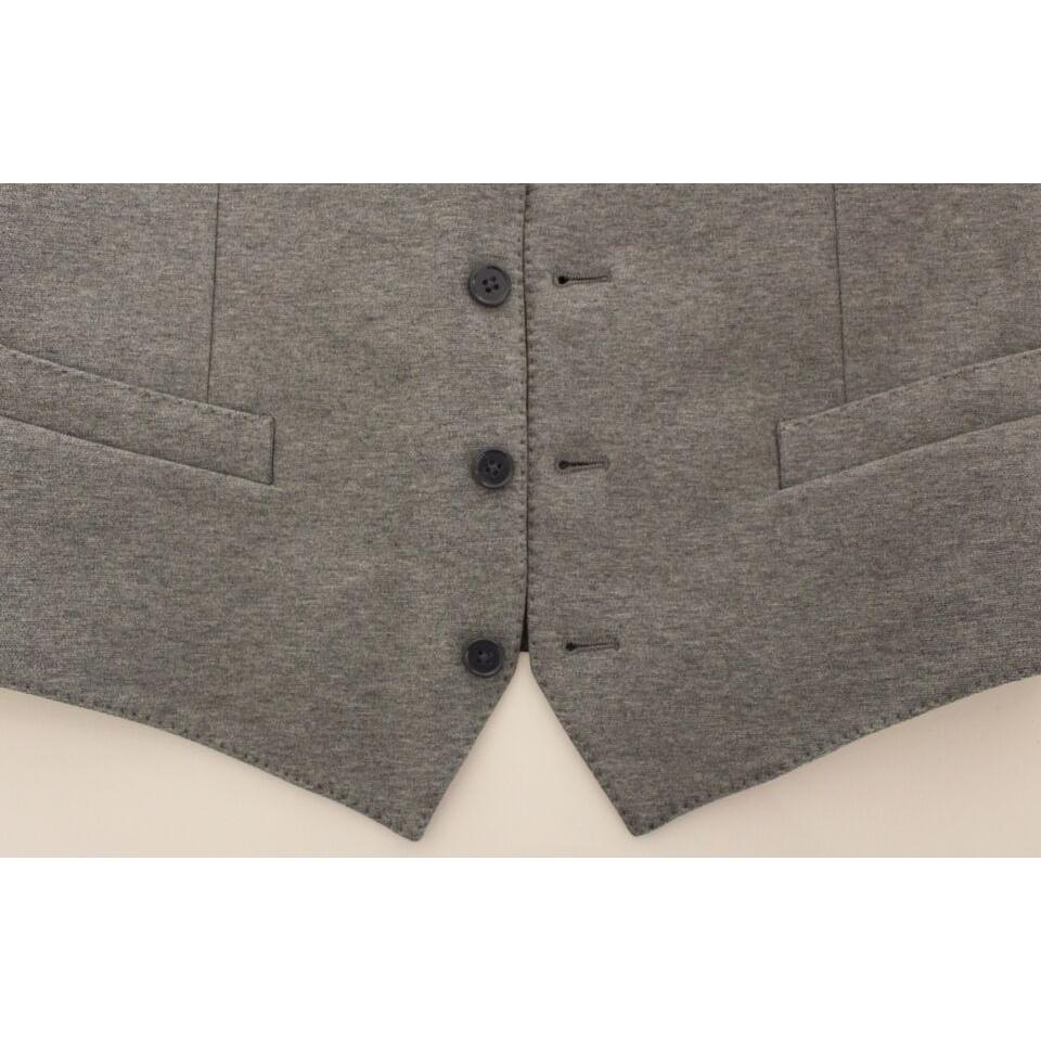 Dolce & Gabbana Gray Cotton Stretch Dress Vest Blazer VES10078-1