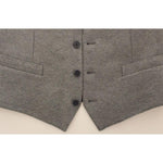 Dolce & Gabbana Gray Cotton Stretch Dress Vest Blazer VES10078-1