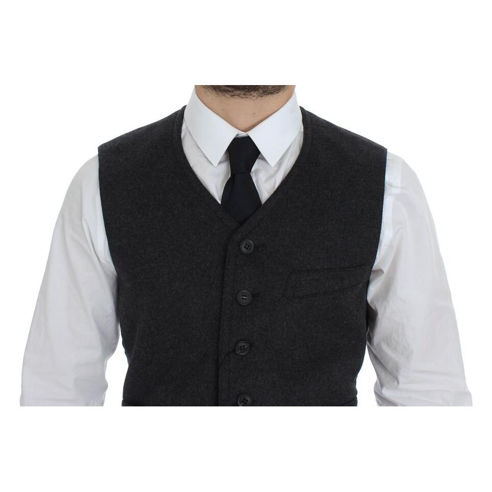 Dolce & Gabbana Gray Wool Blend Vest Gilet Weste GSS12042-1