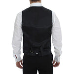 Dolce & Gabbana Gray Striped Wool Single Breasted Vest GSS12009-1