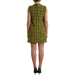 Dolce & Gabbana Yellow Houndstooth Sleeveless Aline Mini Dress DR28964-40