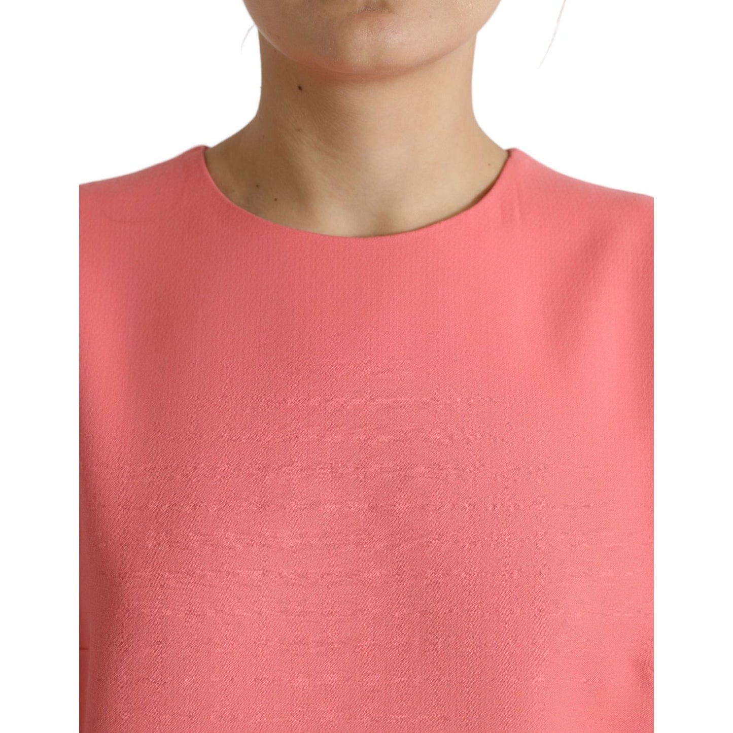 Dolce & Gabbana Pink Virgin Wool Sleeveless Mini Dress DR28982-50