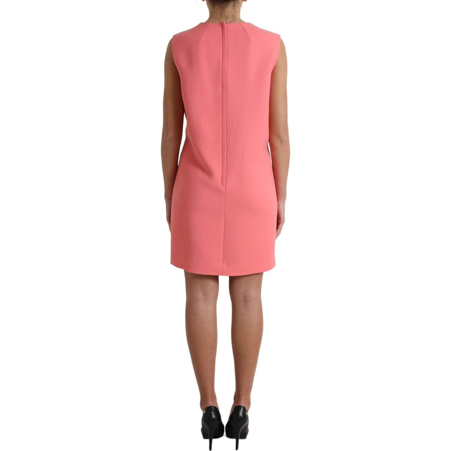 Dolce & Gabbana Pink Virgin Wool Sleeveless Mini Dress DR28982-50