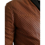 Dolce & Gabbana Brown Lambskin Leather Perforated Jacket JKT3774-48