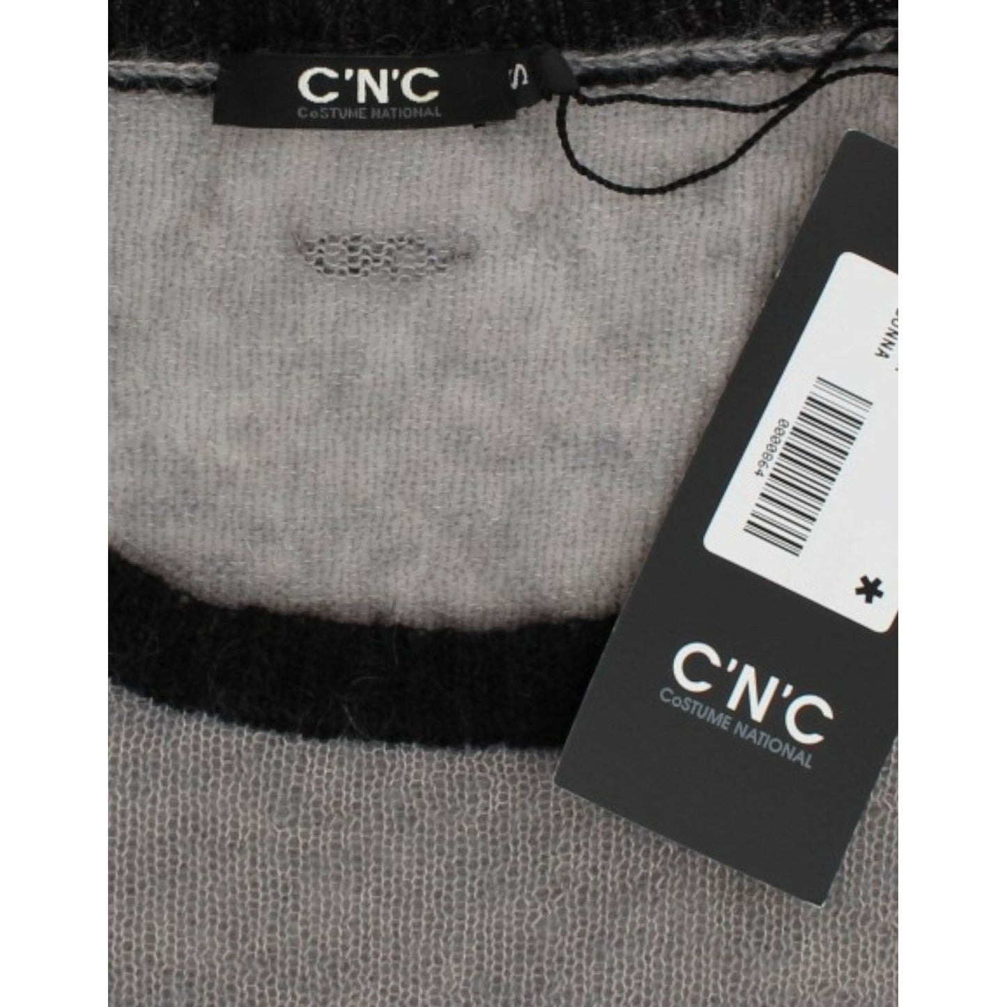 Costume National Gray embellished asymmetric sweater SIG12049-1
