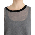 Costume National Gray embellished asymmetric sweater SIG12049-1