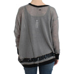 Costume National Gray embellished asymmetric sweater SIG12049-1