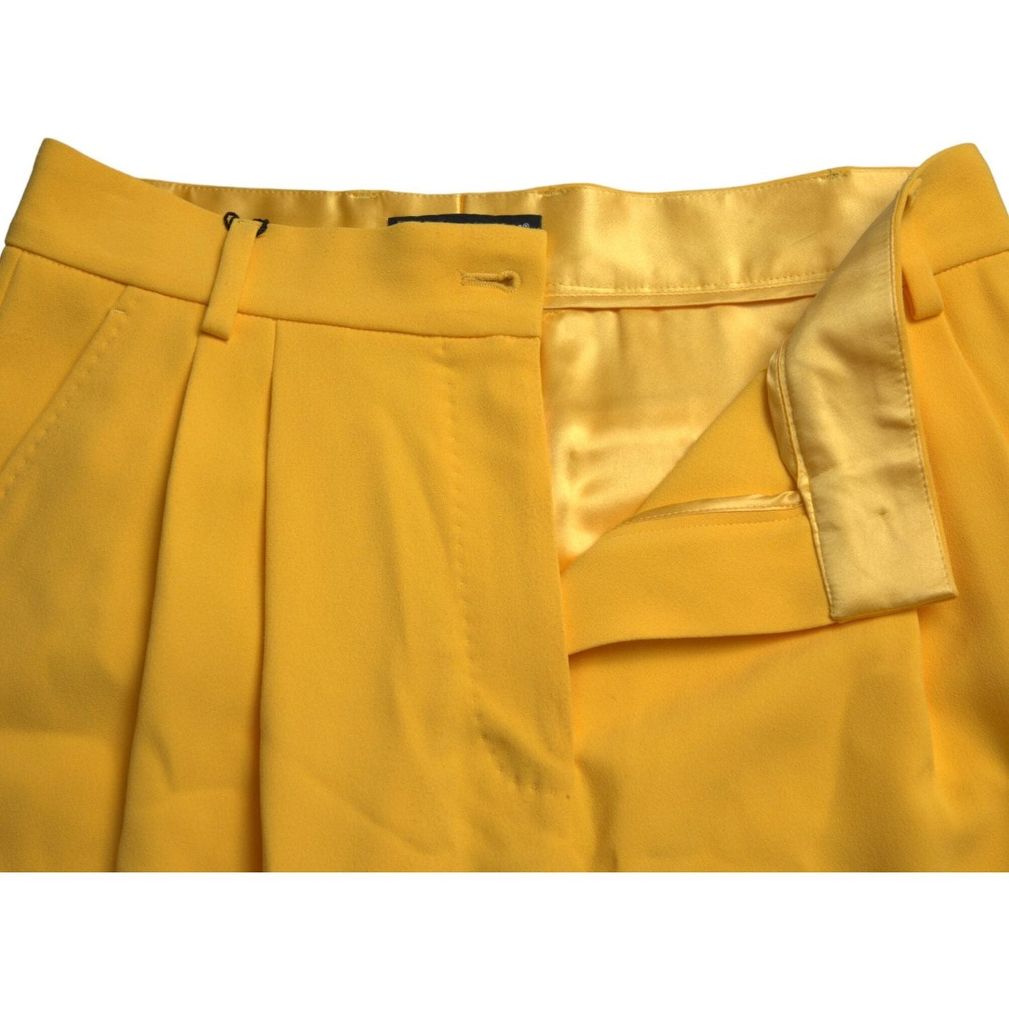 Dolce & Gabbana Yellow Viscose High Waist Bermuda Shorts PAN74916-44