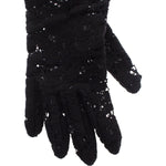 Dolce & Gabbana Black Lace Wool Lambskin Fur Elbow Gloves MOM11451-3