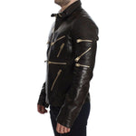 Dolce & Gabbana Brown Lambskin Leather Zipper Jacket SIG14073-3