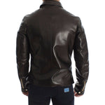 Dolce & Gabbana Brown Lambskin Leather Zipper Jacket SIG14073-3