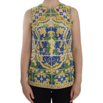 Dolce & Gabbana Multicolor Majolica Embroidered Sweater SIG13199-1