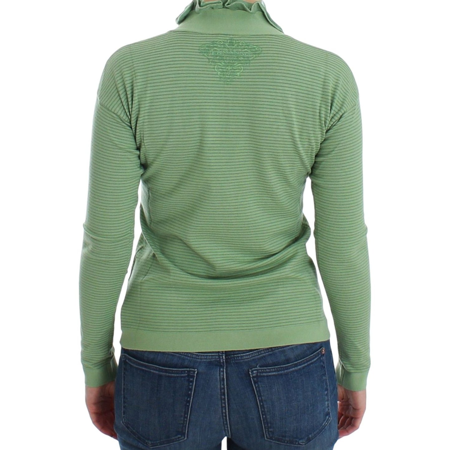 Ermanno Scervino Green Wool Blend Striped Long Sleeve Sweater SIG12581-3