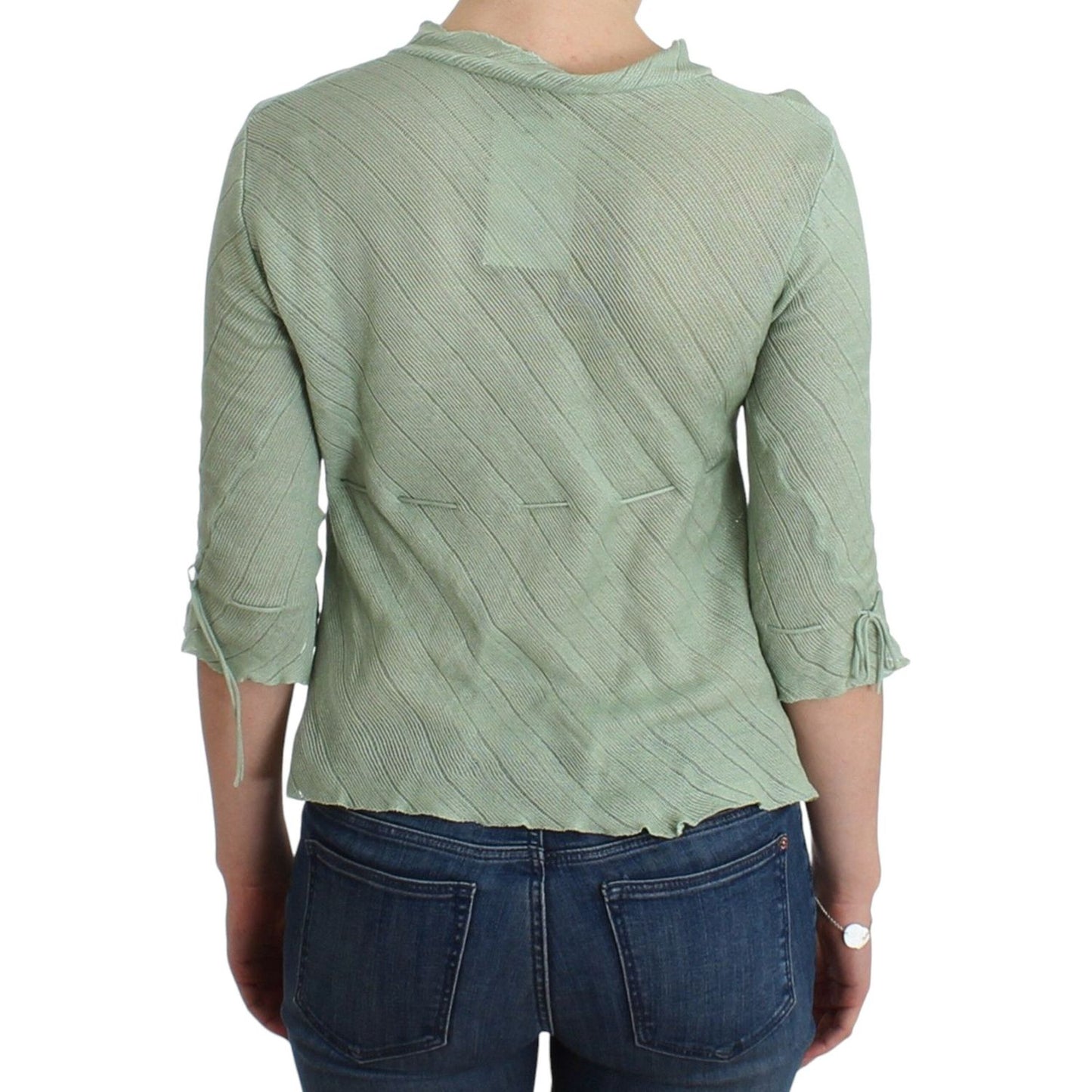 Ermanno Scervino Green Lightweight Knit Sweater Top Blouse SIG12013-1