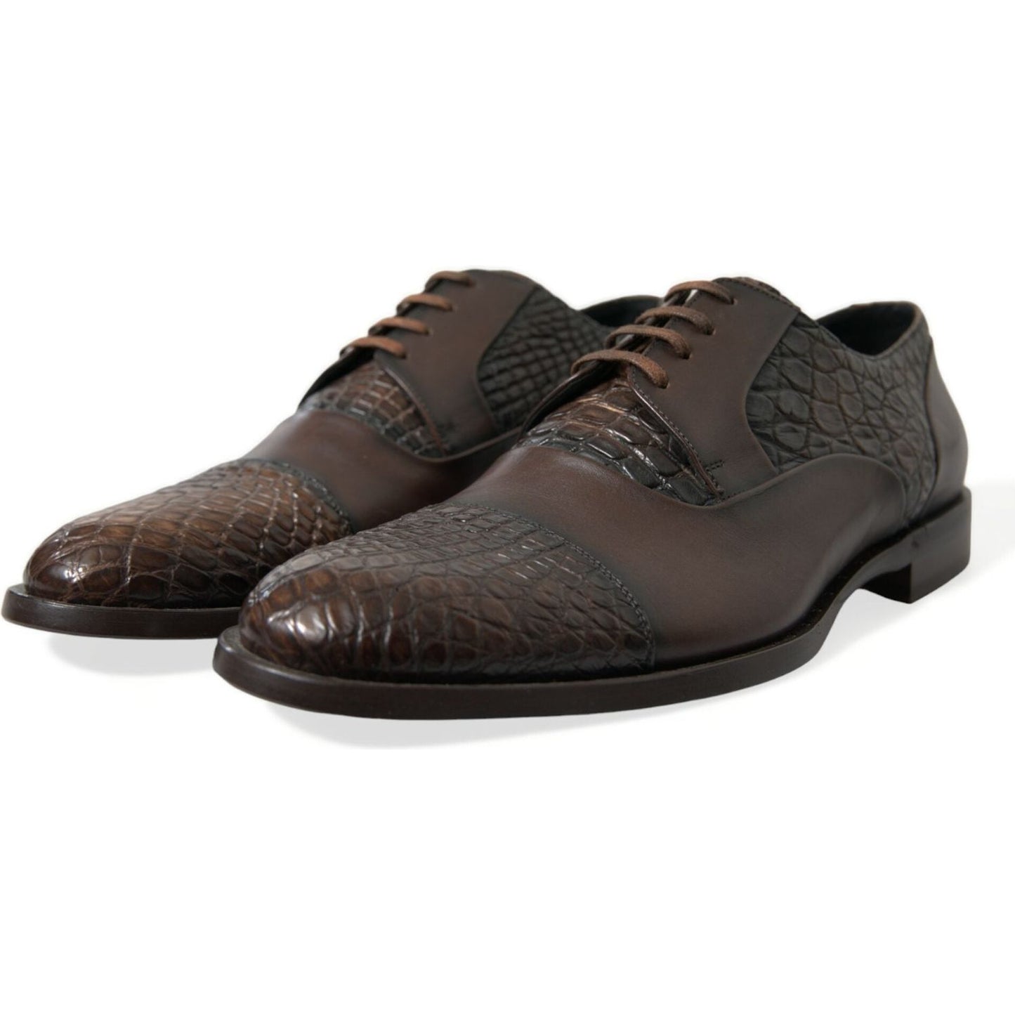 Dolce & Gabbana Brown Exotic Leather Lace Up Oxford Dress Shoes MV5379-41