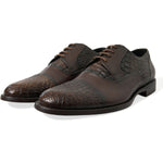 Dolce & Gabbana Brown Exotic Leather Lace Up Oxford Dress Shoes MV5379-41