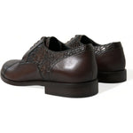 Dolce & Gabbana Brown Exotic Leather Lace Up Oxford Dress Shoes MV5379-41