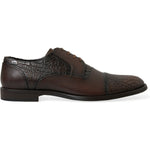 Dolce & Gabbana Brown Exotic Leather Lace Up Oxford Dress Shoes MV5379-41