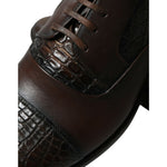 Dolce & Gabbana Brown Exotic Leather Lace Up Oxford Dress Shoes MV5379-41