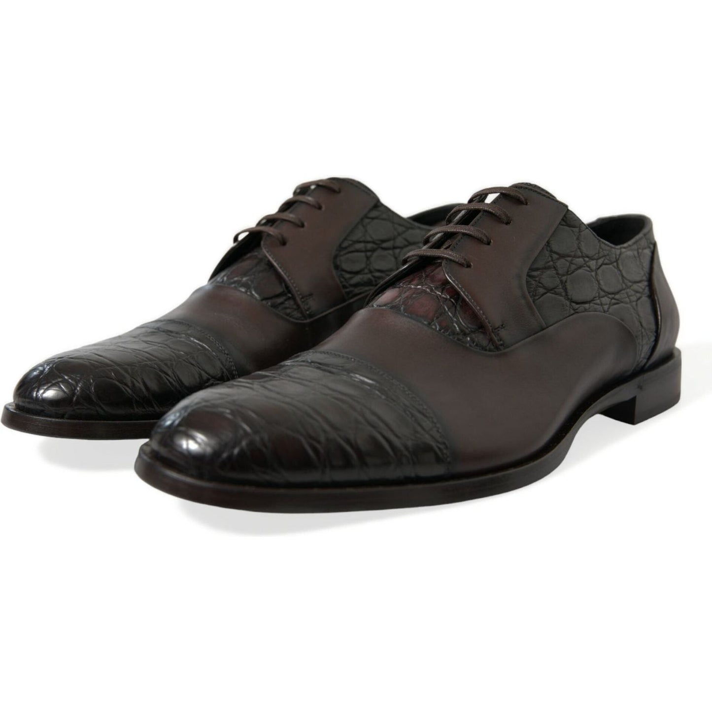 Dolce & Gabbana Brown Exotic Leather Formal Men Dress Shoes MV5414-45