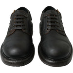 Dolce & Gabbana Brown Leather Lace Up Derby Men Dress Shoes MV5442-45