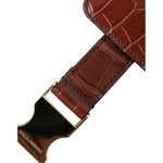 Dolce & Gabbana Brown Alligator Leather Airpods Case Coin Purse Wallet BAG1391