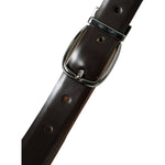 Dolce & Gabbana Dark Brown Leather Silver Metal Buckle Belt BEL9092-90
