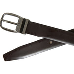 Dolce & Gabbana Dark Brown Leather Silver Metal Buckle Belt BEL9123-110