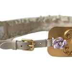 Dolce & Gabbana Gold Brass Faux Pearl Floral Embellished Belt SMY101263-85