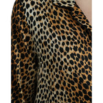 Dolce & Gabbana Brown Leopard Print Long Sleeves Blouse Top TSH84784-40