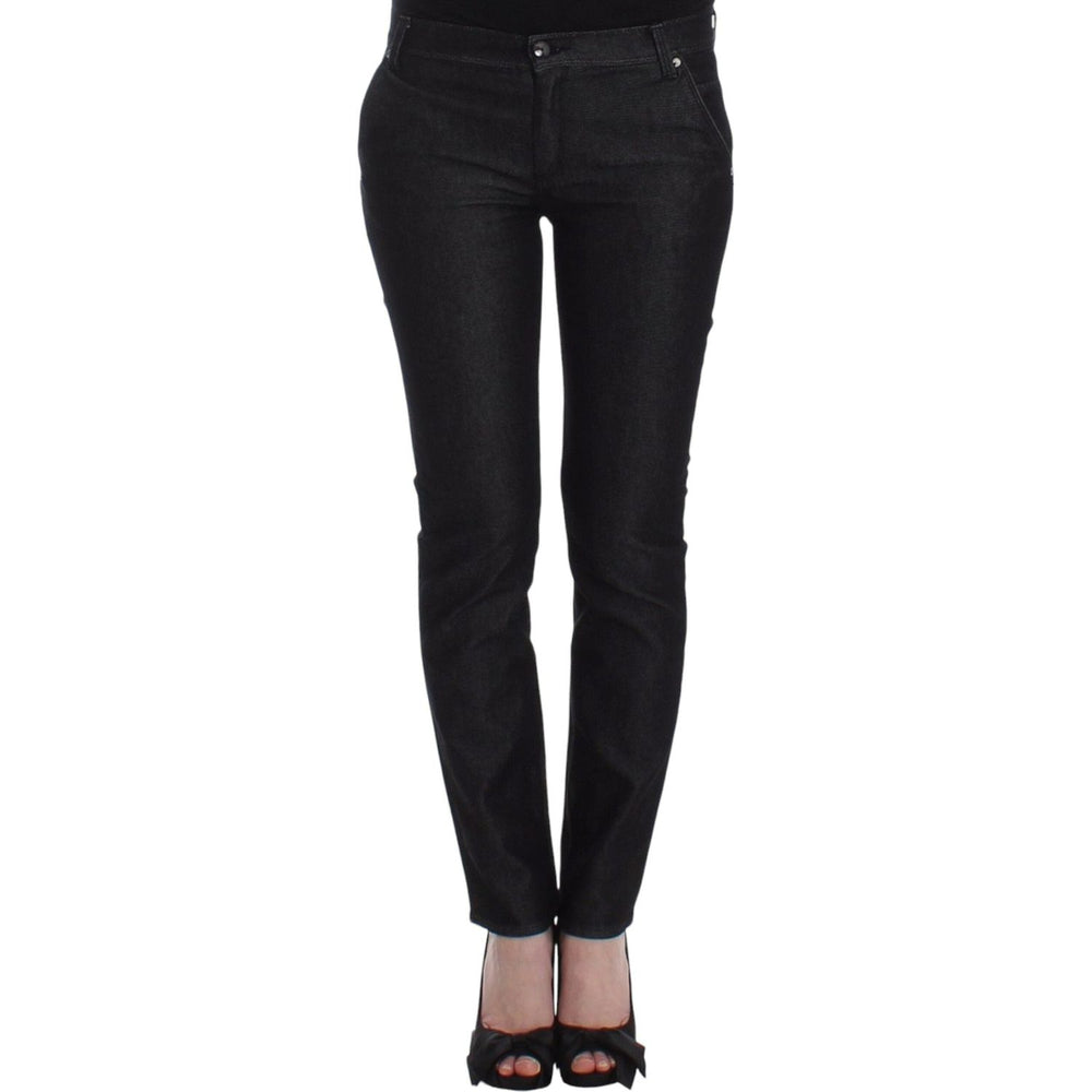 Ermanno Scervino Black Slim Jeans Denim Pants Skinny Leg Stretch SIG12451-1