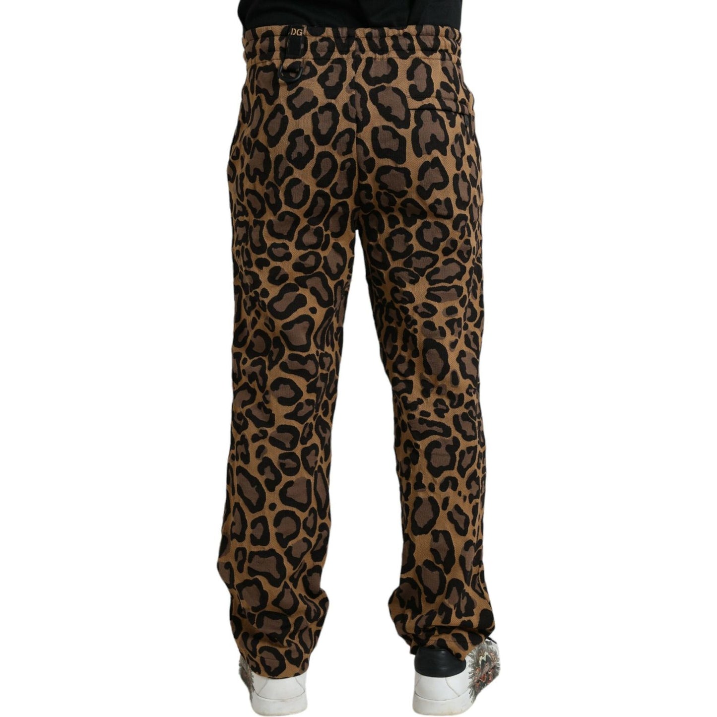 Dolce & Gabbana Brown Leopard Print Polyester Jogger Pants PAN75022-54