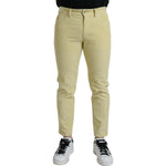 Dolce & Gabbana Yellow Corduroy Logo Plaque Skinny Denim Jeans PAN75073-48