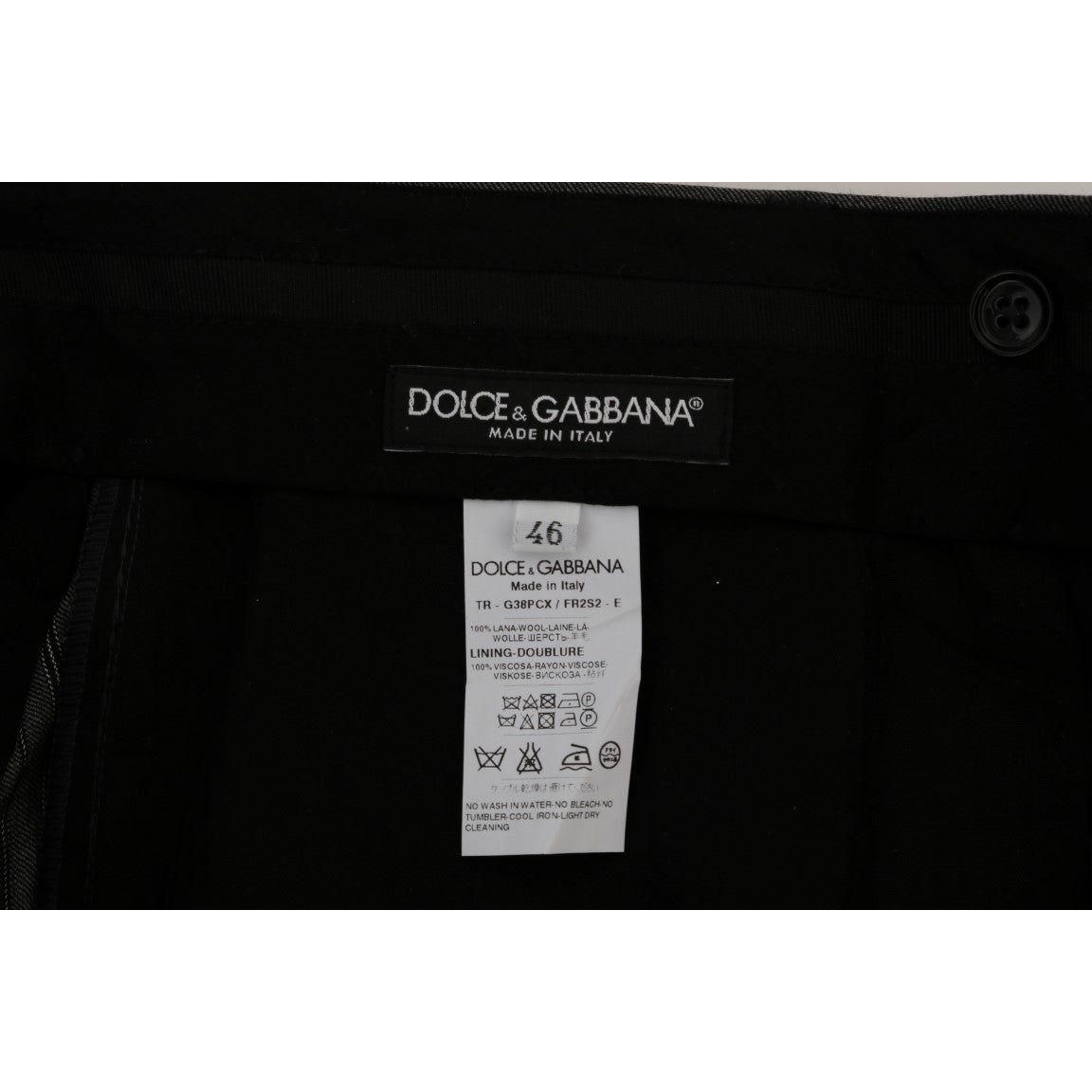 Dolce & Gabbana Gray Wool Striped Formal Pants PAN60729-4