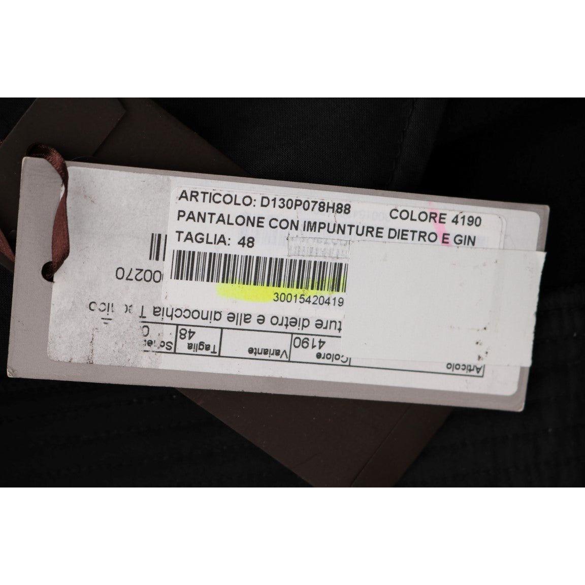 Ermanno Scervino Black Cotton Slim Fit Casual Pants Jeans & Pants