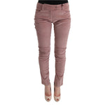 Ermanno Scervino Pink Velvet Cropped Casual Pants SIG30315-1