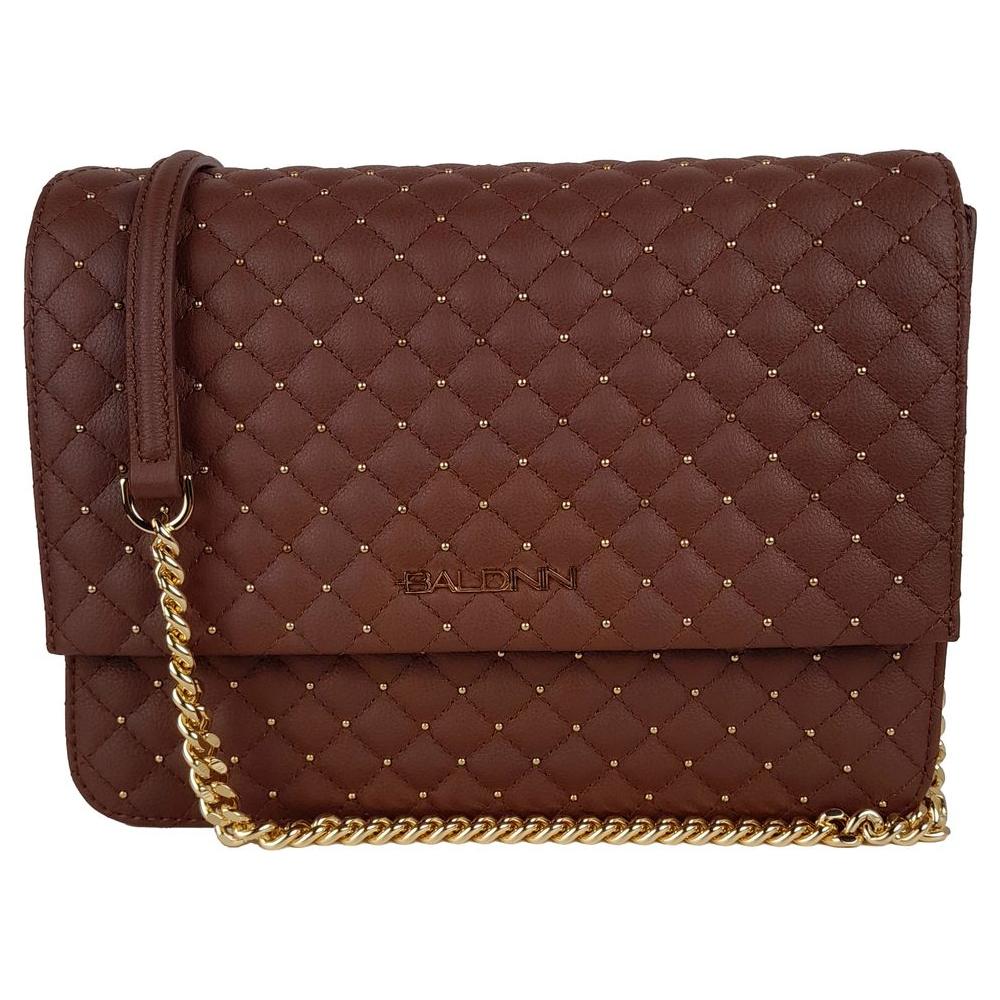 Baldinini Trend Brown Calfskin Women Crossbody Bag BA-12272