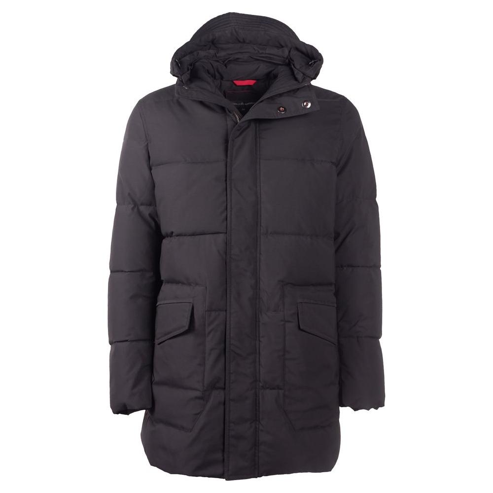 Emilio Romanelli Black Polyester Men's Jacket EM-5080-IT46 | S