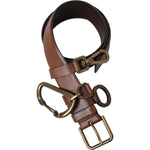 Dolce & Gabbana Brown Calf Leather Gold Metal Buckle Belt Men BEL9213-90