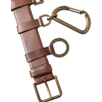 Dolce & Gabbana Brown Calf Leather Gold Metal Buckle Belt Men BEL9213-90