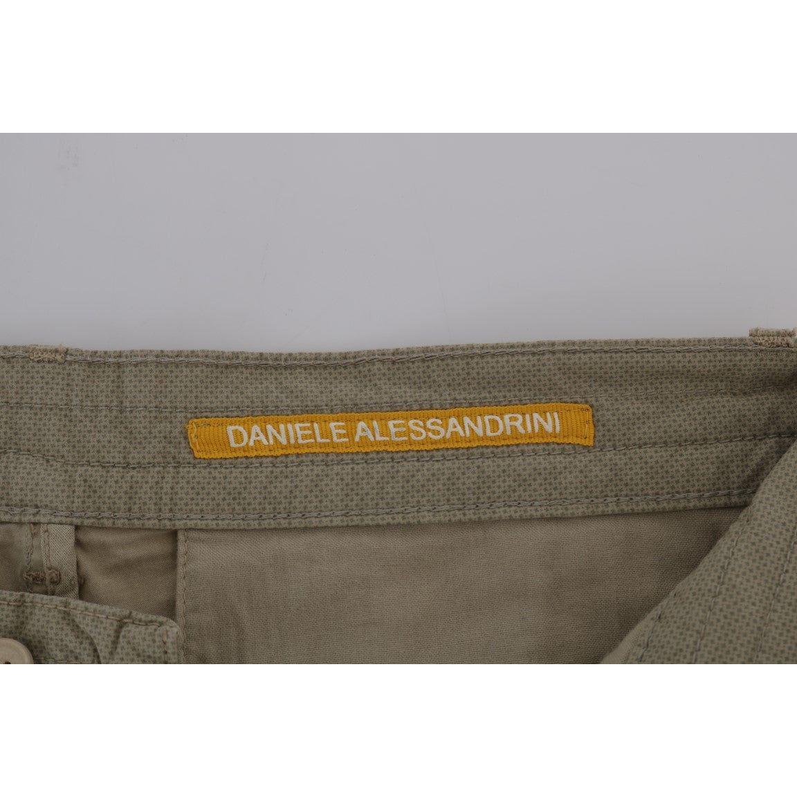 Daniele Alessandrini Beige Cotton Stretch Slim Fit Chinos Jeans & Pants