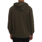 Daniele Alessandrini Green Full Zipper Hodded Cotton Sweater TSH1345-4
