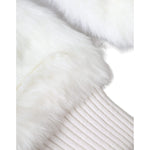 Dolce & Gabbana White Acrylic Knitted Fur Wrist Mitten Gloves LB30135