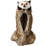 Dolce & Gabbana Brown Owl Faux Fur Whole Head Cap Hat HAT9558