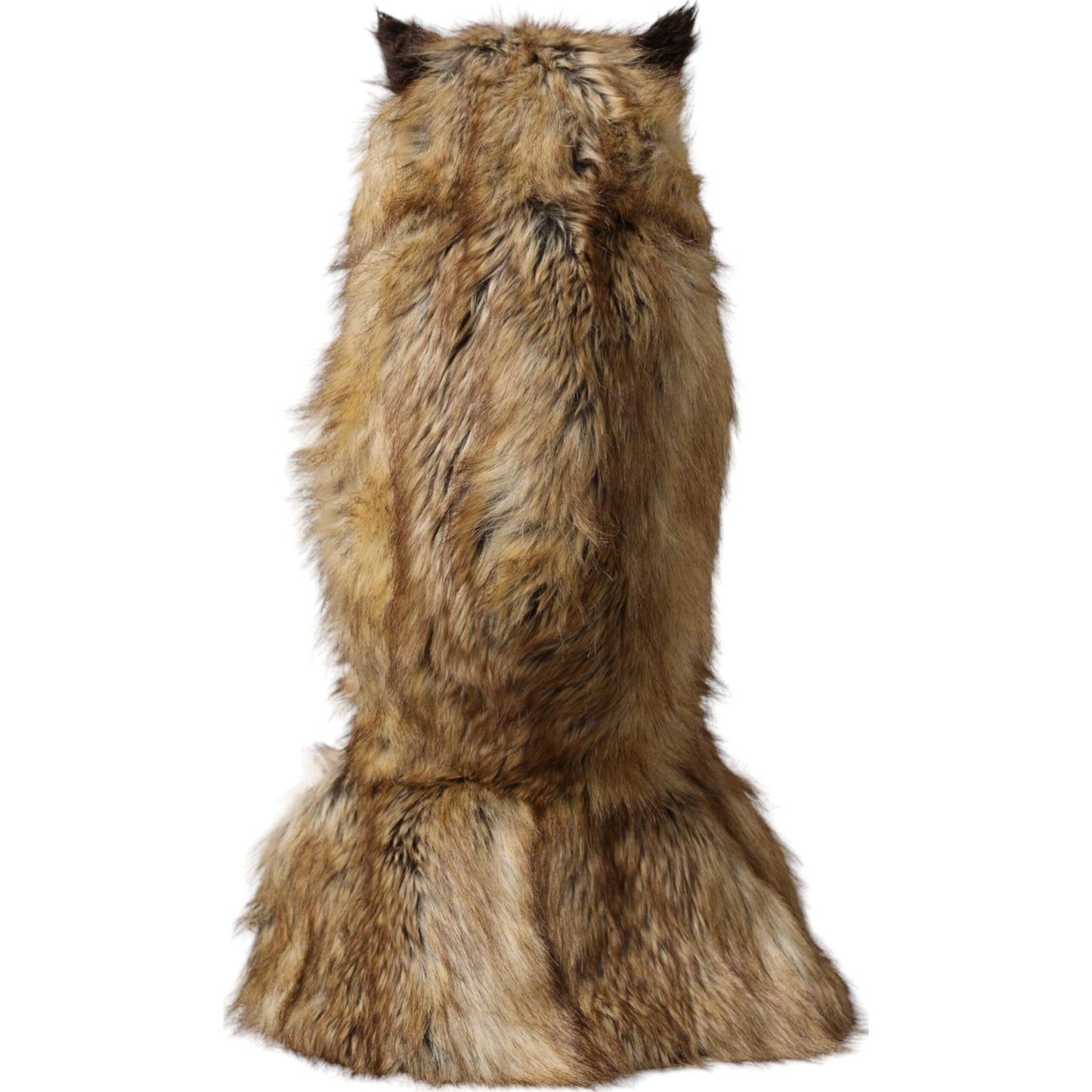 Dolce & Gabbana Brown Owl Faux Fur Whole Head Cap Hat HAT9558