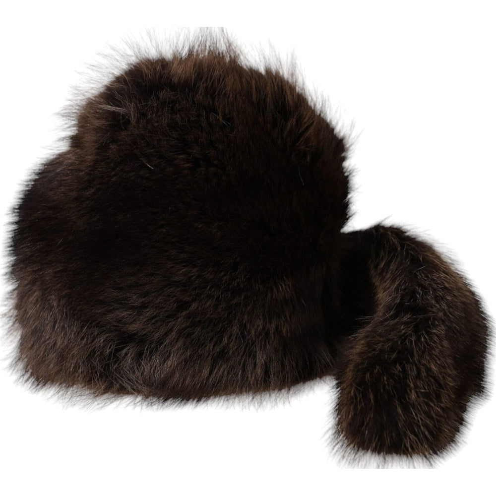 Dolce & Gabbana Women Brown Raccoon Fur Bucket Hat HAT9581-57