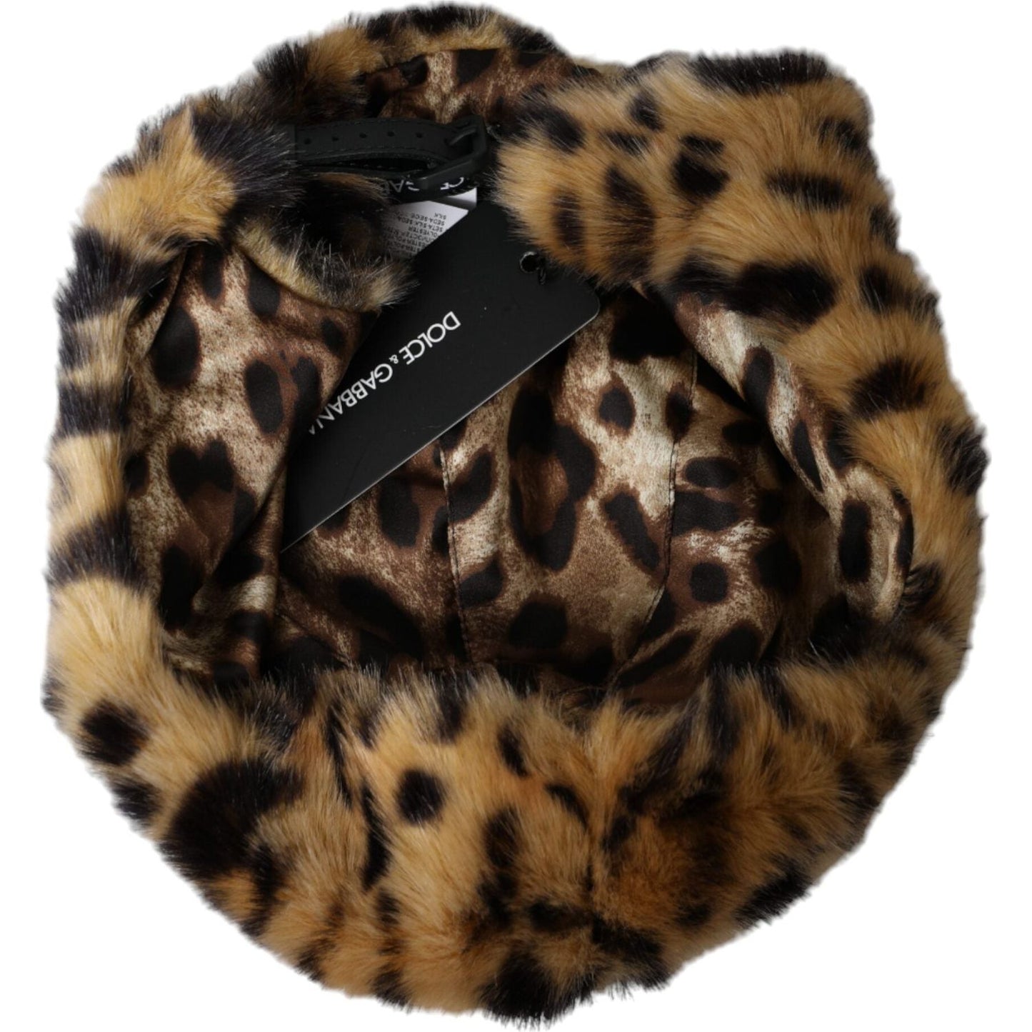 Dolce & Gabbana Brown Leopard Fur Women Bucket Hat HAT9583-57