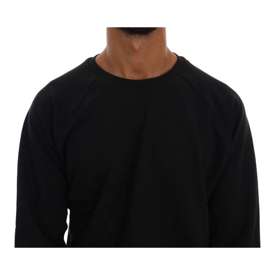 Daniele Alessandrini Black Crewneck Cotton Pullover Sweater TSH1352-3