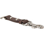 Dolce & Gabbana Brown Plain Leather Silver Brass Keyring Holder Keychain SMY10237